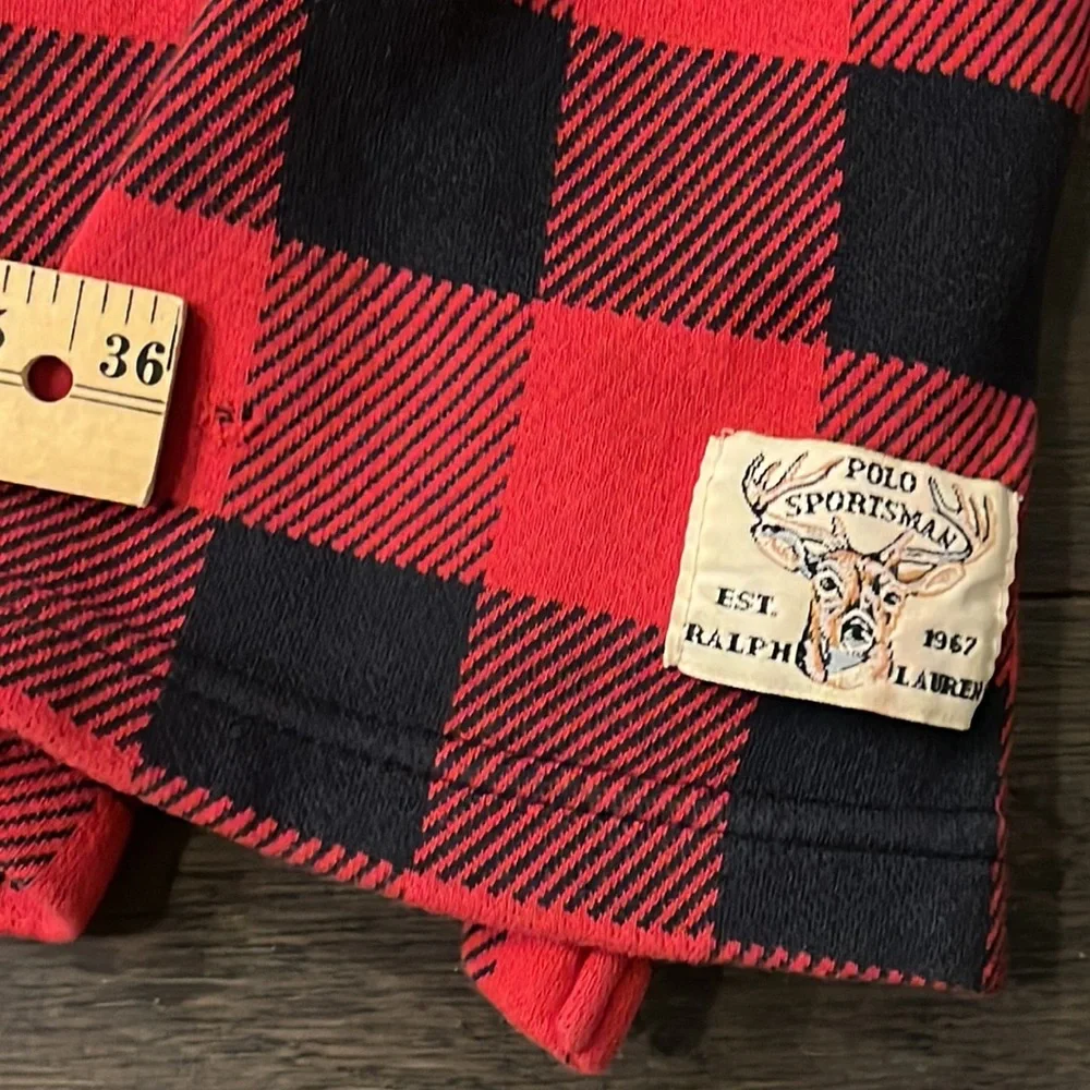 Polo Ralph Lauren Sportsman Buffalo Plaid Made in USA Shirt long sleeve Mens XL